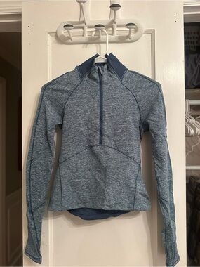 Lululemon Women’s Blue Heather Quarter-Zip Performance Top